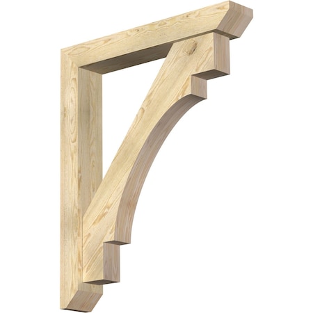 Ekena Millwork Merced Slat Rough Sawn Bracket w/ Offset Brace, Douglas Fir, 6"W x 36"D x 44"H BKT0604X36X44MRC06RDF
